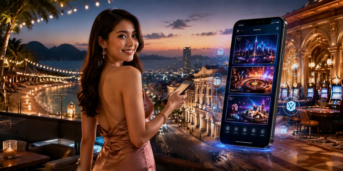 Pemain bermain baccarat melalui telefon bimbit di Langkawi